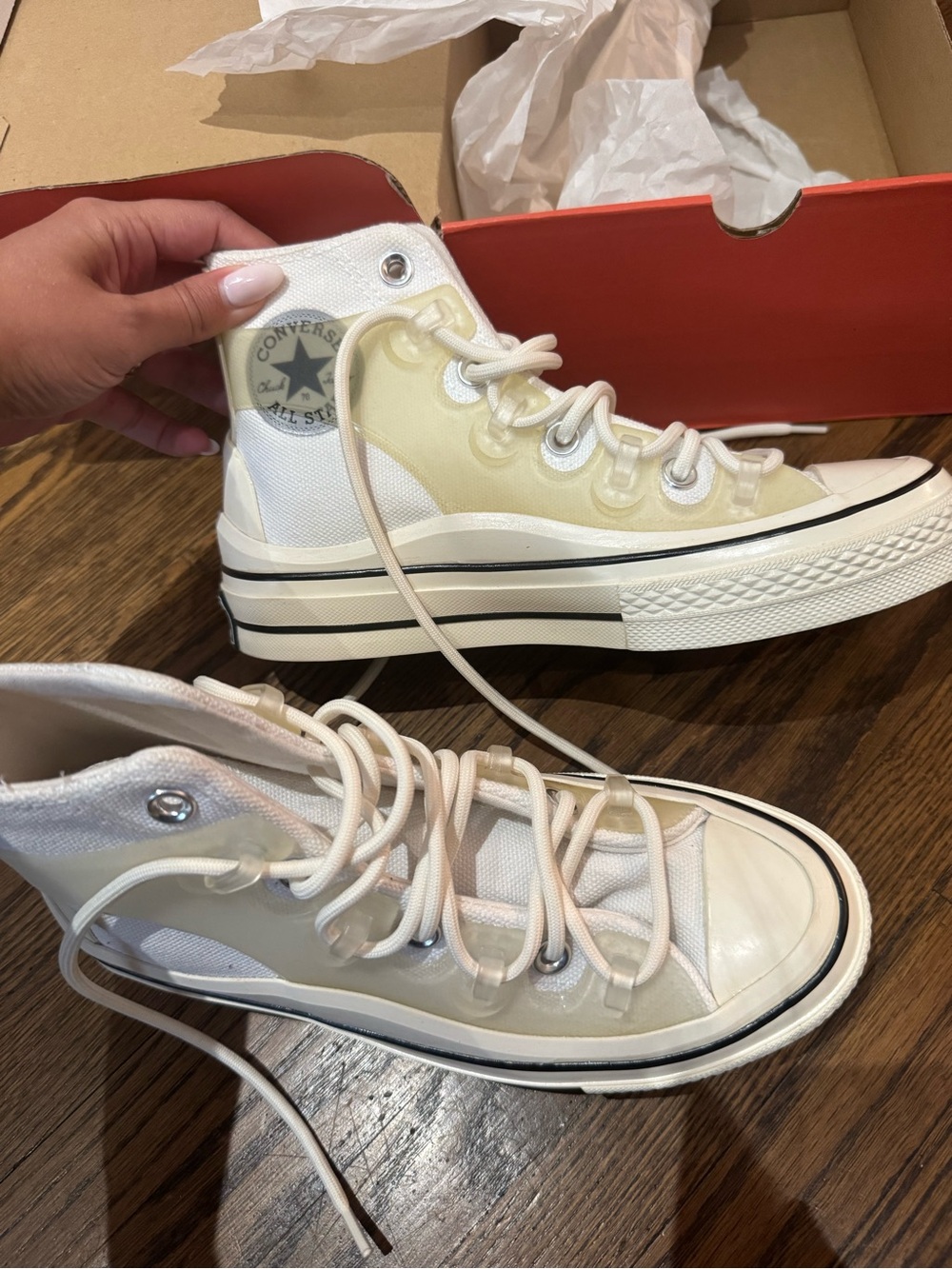 Converse Platform High Top Sneakers - Cream & White